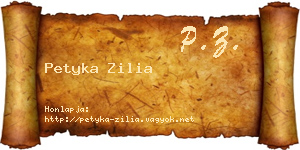 Petyka Zilia névjegykártya